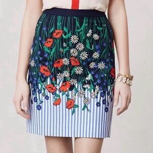 Anthropologie Postmark Vertical Garden Pencil Skirt - Size 2